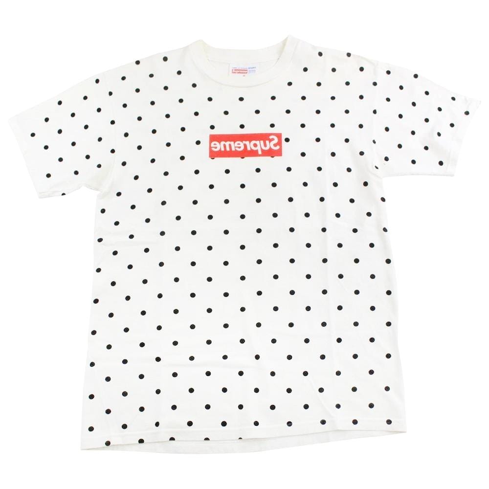 supreme cdg polka box logo tee white – SARUGENERAL