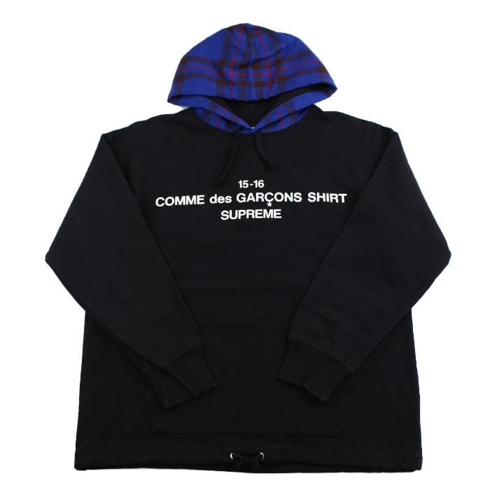 Supreme x CDG Tartan Hoodie Black 2015 – SARUGENERAL