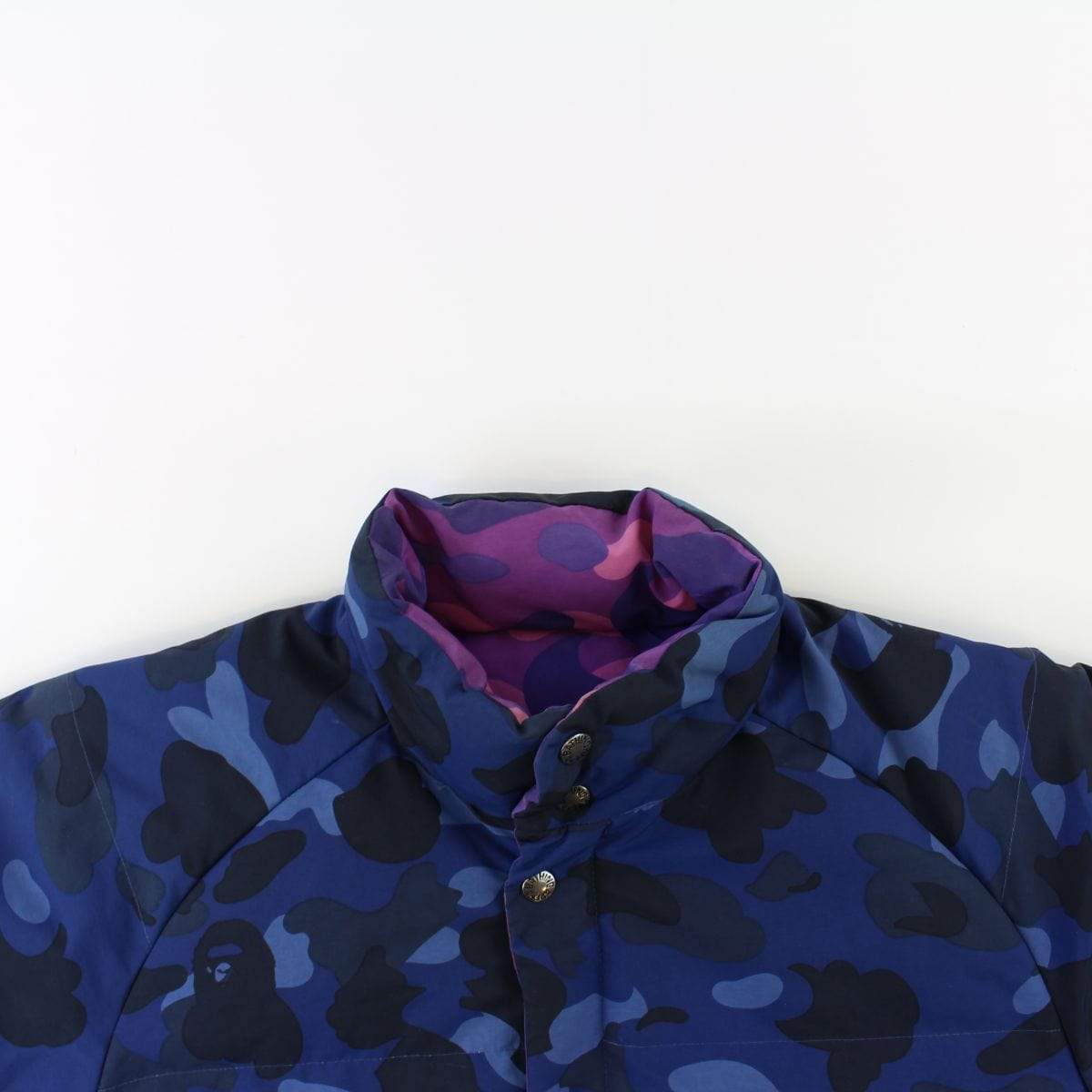 Bape Purple Camo Reversible Blue Camo Puffer Jacket - SaruGeneral
