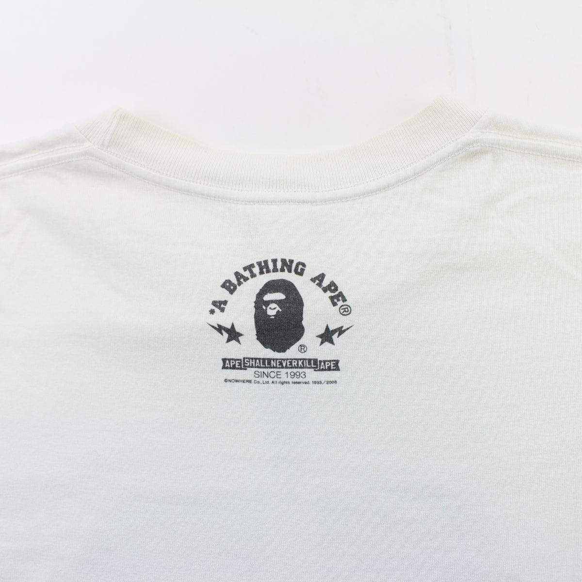 Bape Purple Tiger Shark Face Tee White - SaruGeneral