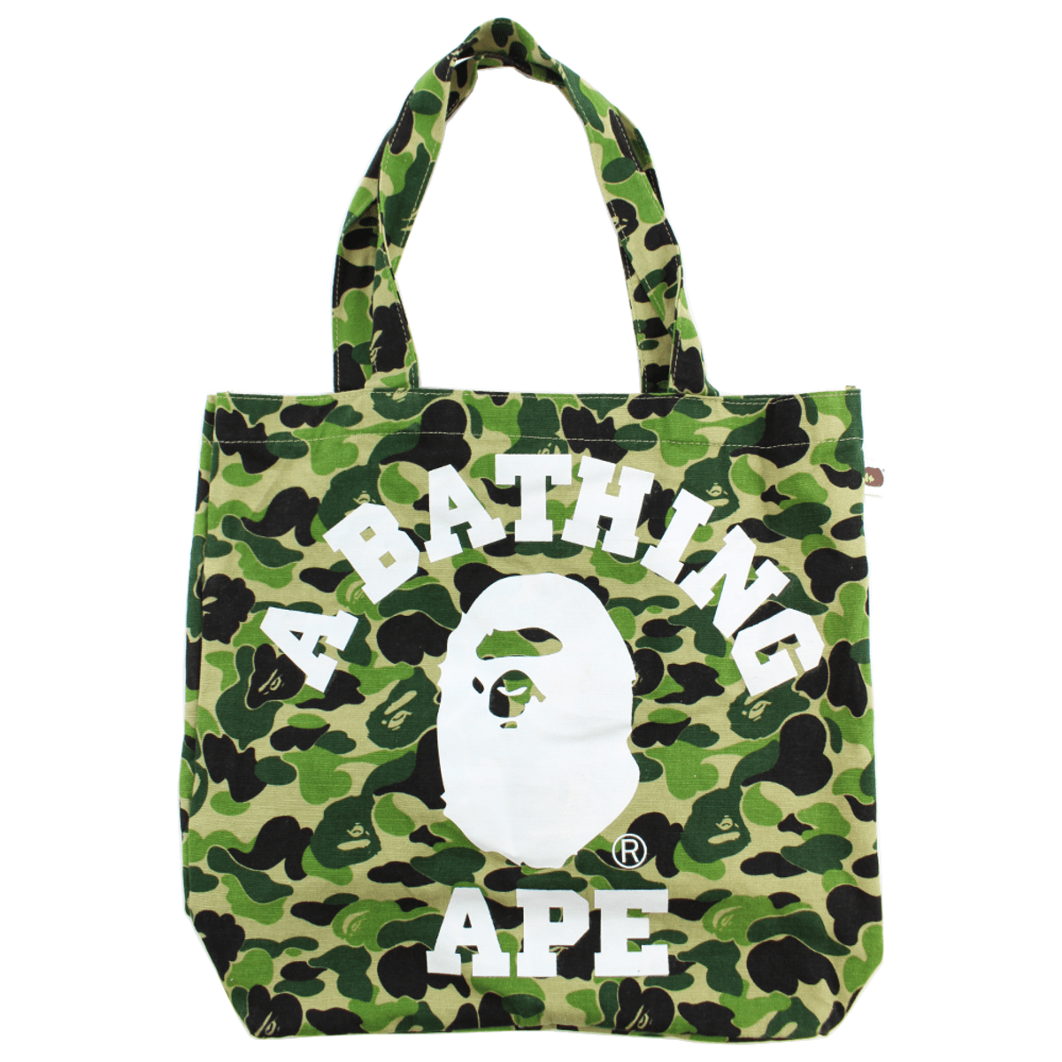 Bape White College Logo ABC Green Camo Tote Bag – SARUGENERAL