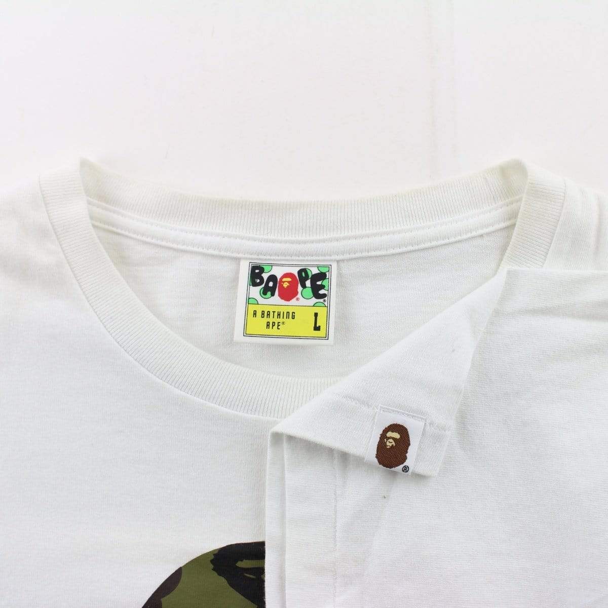Bape 1st Green Camo Big Ape Tee White - SaruGeneral