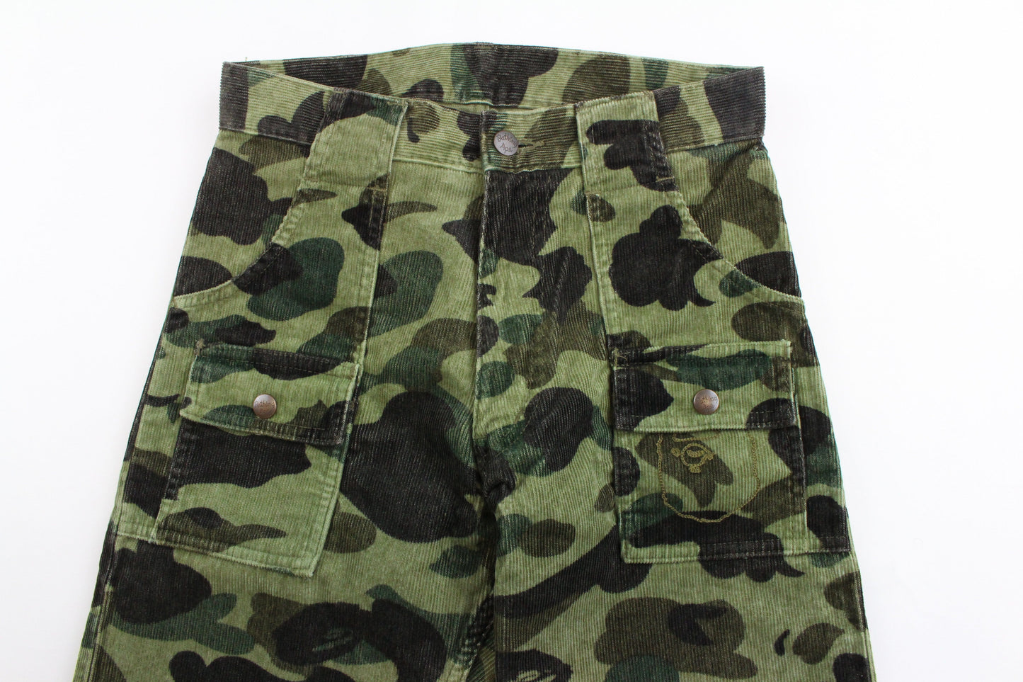 Bape 1st Green Camo Corduroy Trousers - SaruGeneral