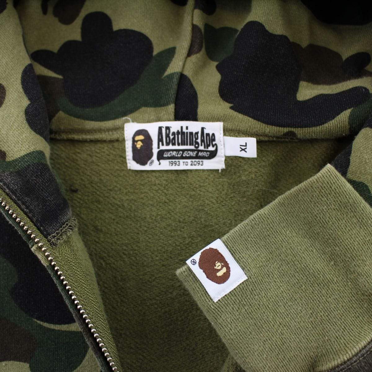 Bape 1st Green Camo Full Zip Hoodie - SaruGeneral