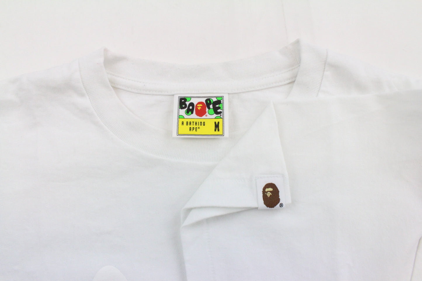 Bape 1st Green Camo Shark Face Tee White - SaruGeneral