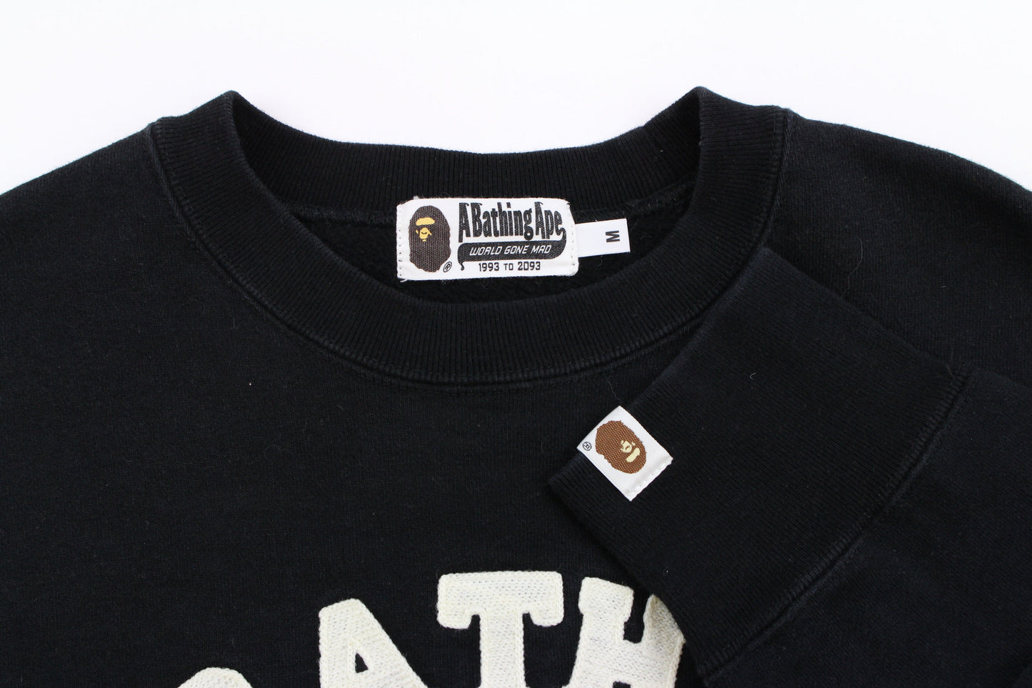 Bape 1st Yellow Camo College Logo Crew Black - SaruGeneral