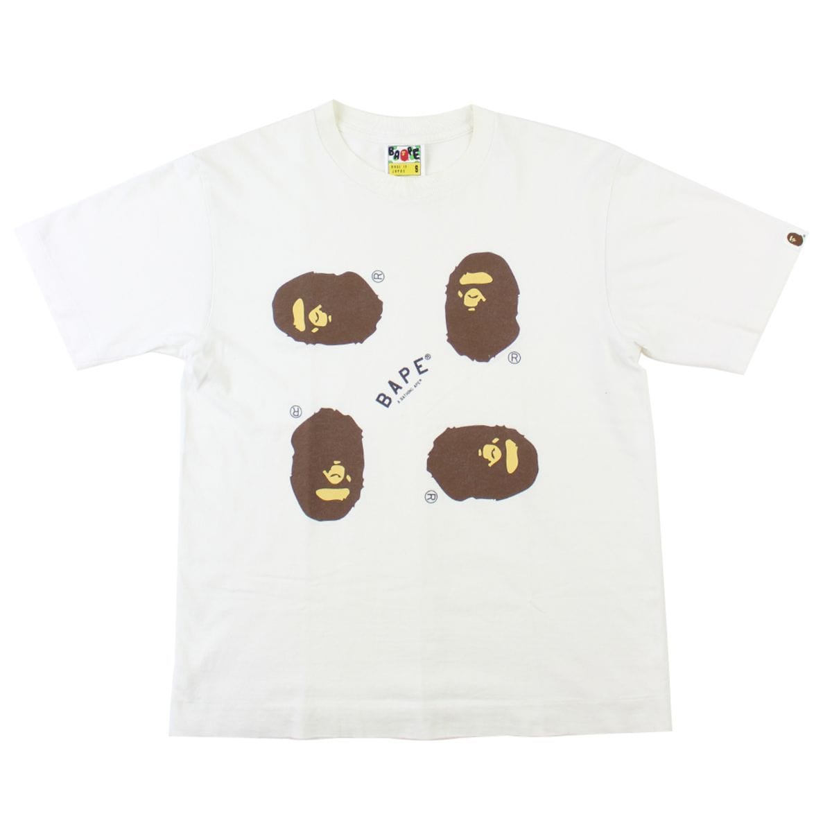 Bape 90 Degrees Big Ape Logo Tee White - SaruGeneral