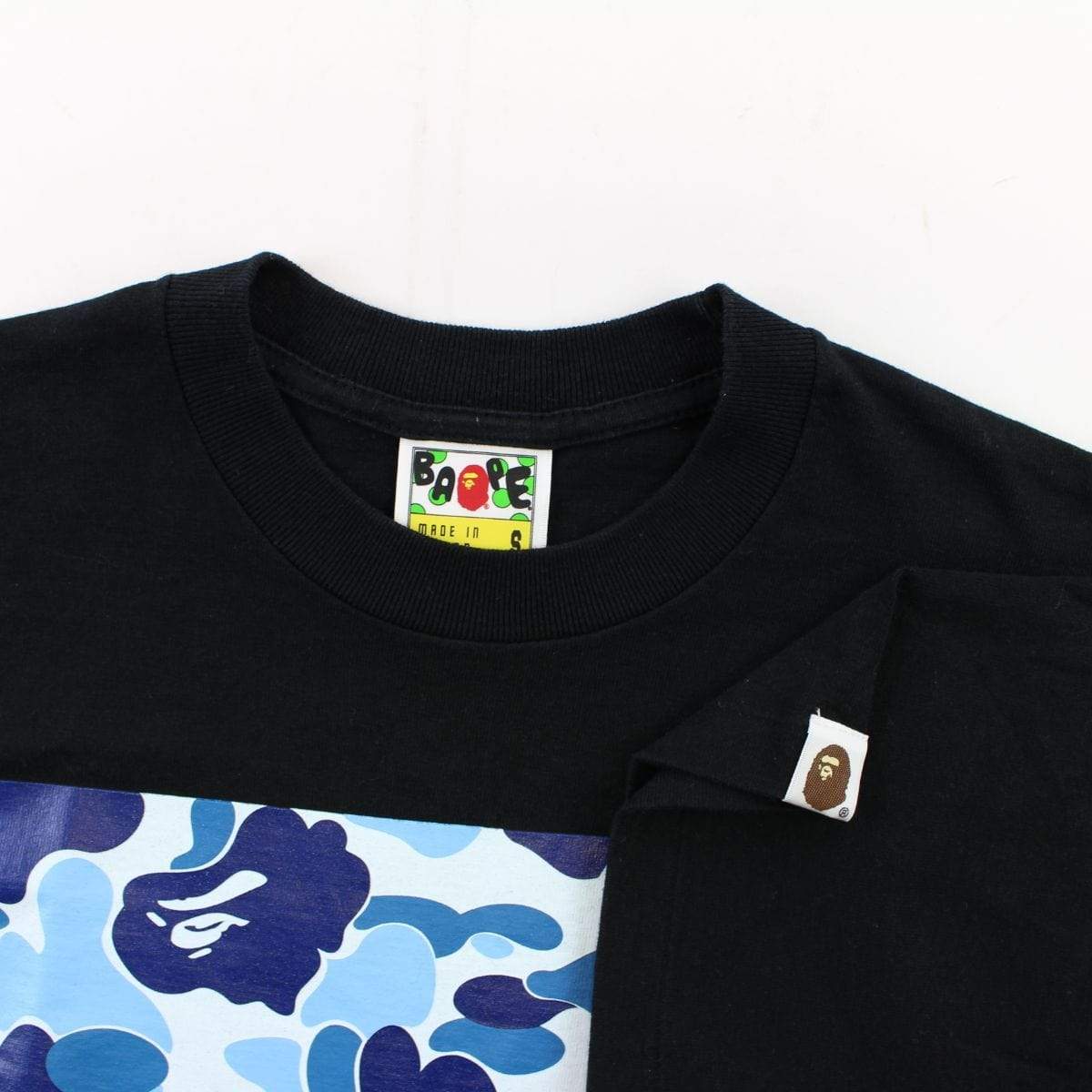 Bape ABC Blue Camo Box Tee Black - SaruGeneral