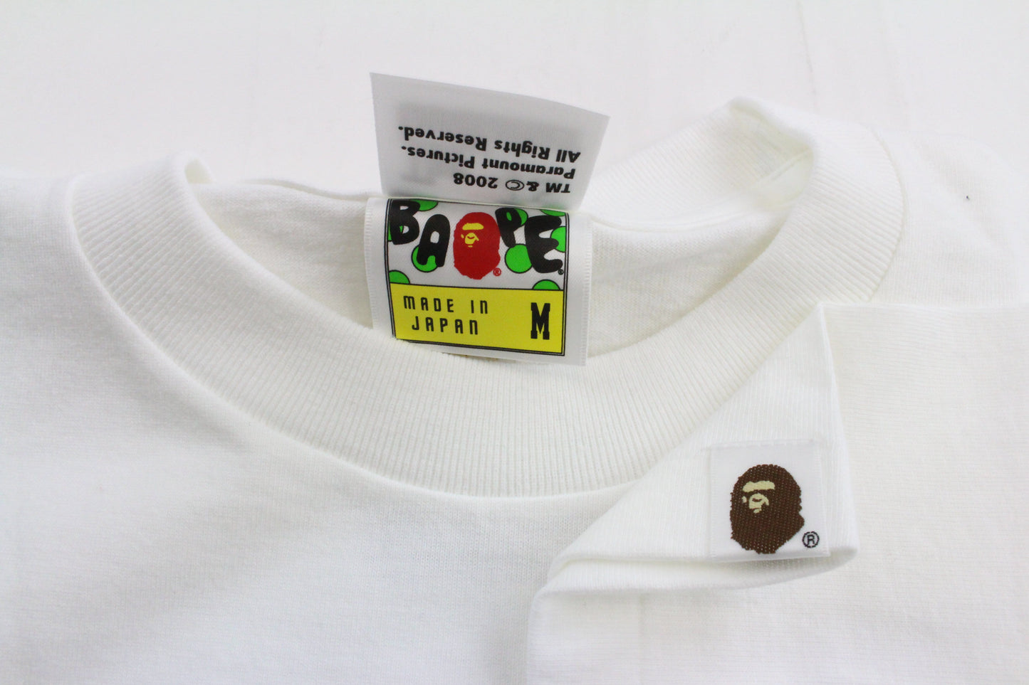 Bape ABC Green Camo Godfather Tee White - SaruGeneral