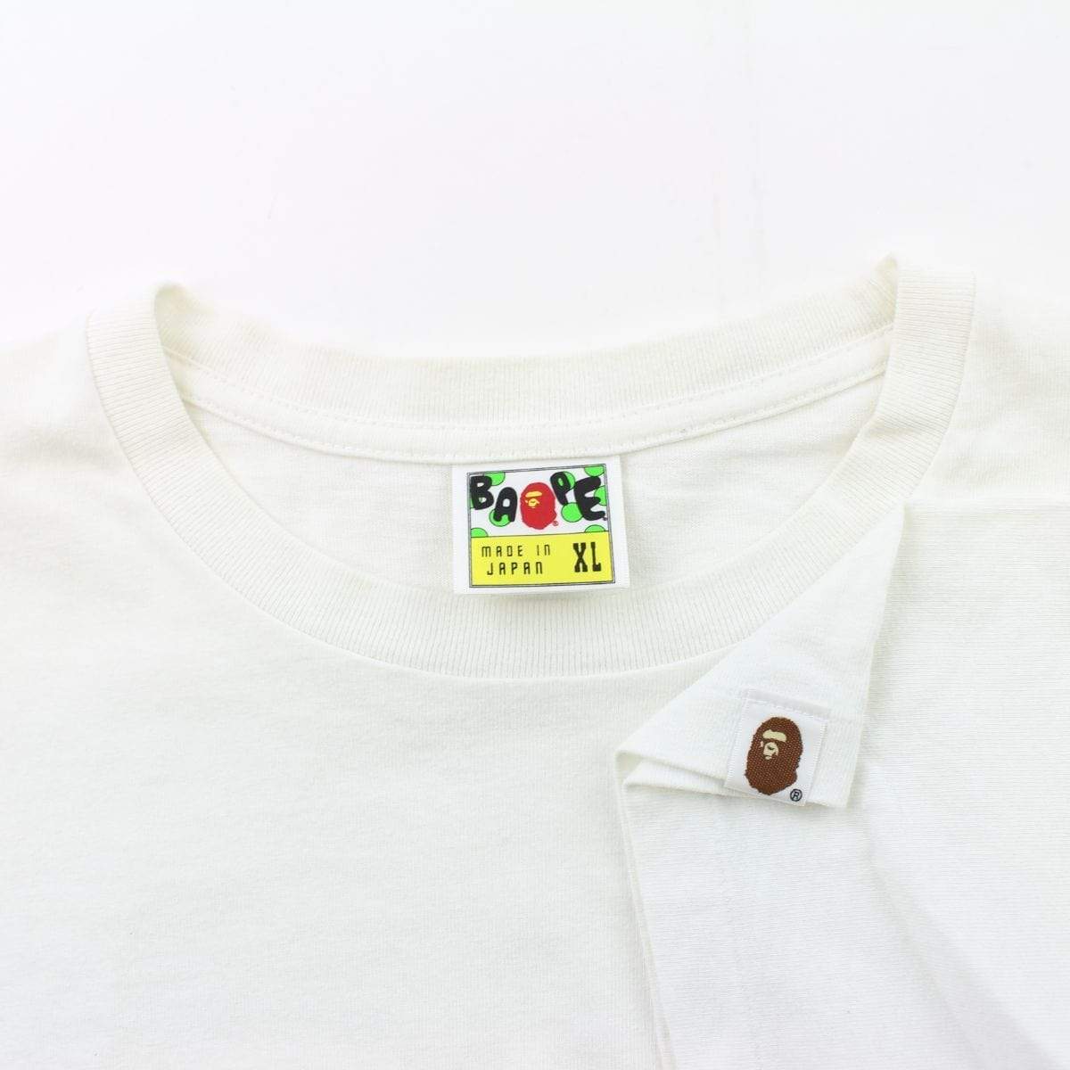 Bape ABC Green Camo Side Big Ape Logo Tee White - SaruGeneral