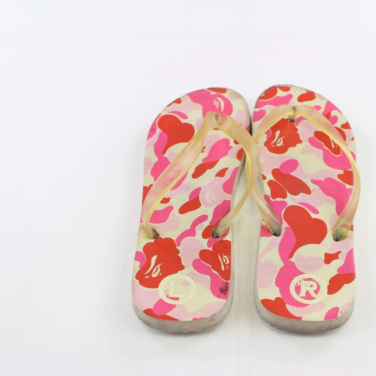 Bape ABC Pink Camo Flip Flops - SaruGeneral