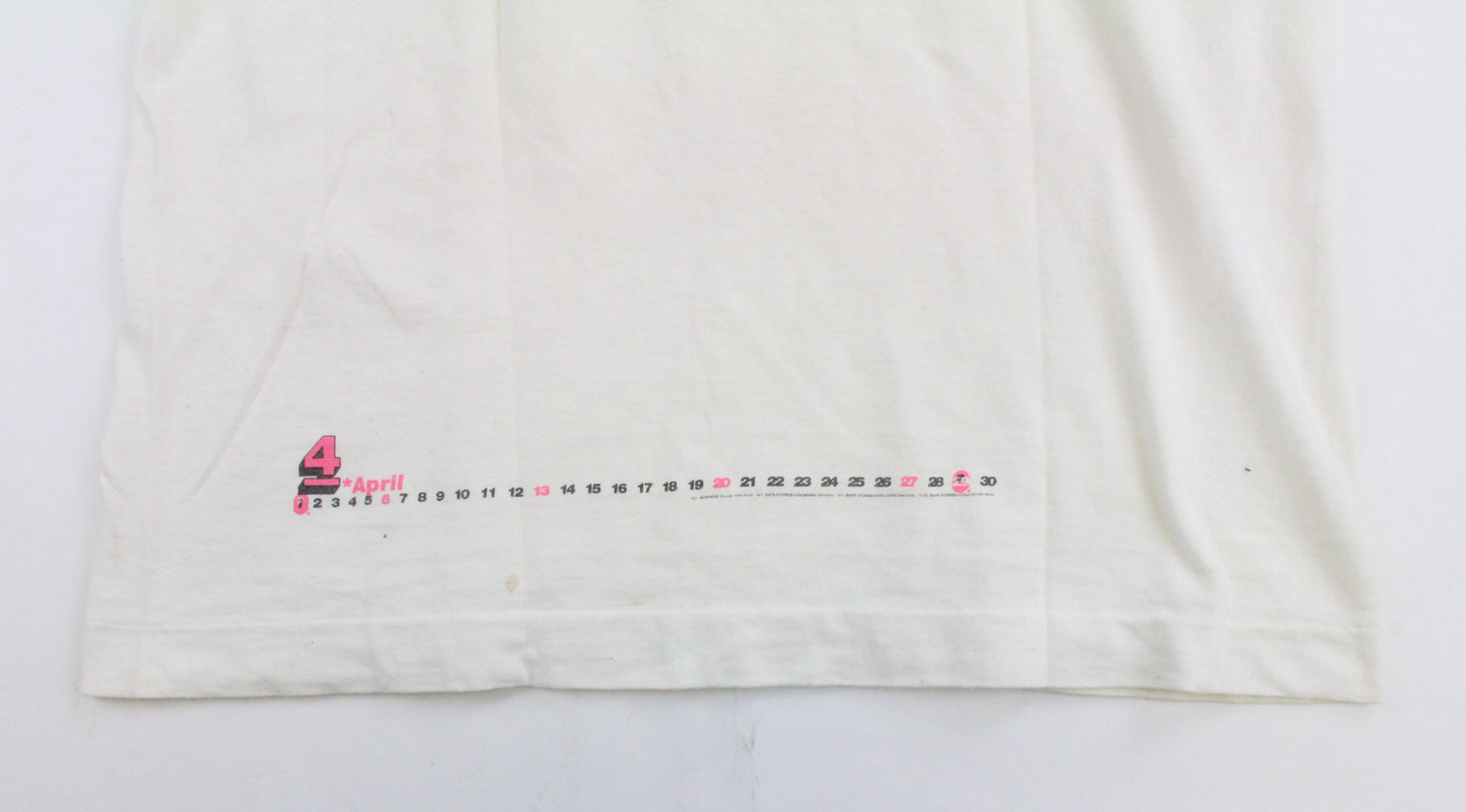 Bape ABC Pink Camo Milo College Logo Tee White - SaruGeneral