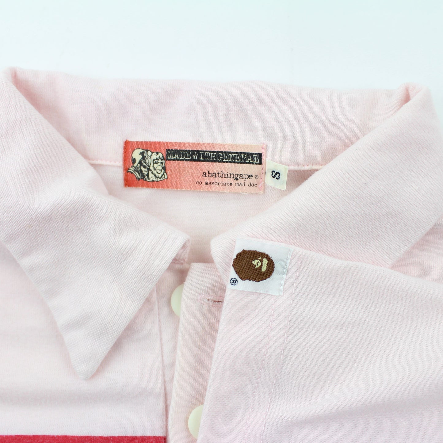 Bape ABC Pink Camo Stripe Polo Shirt Pink - SaruGeneral