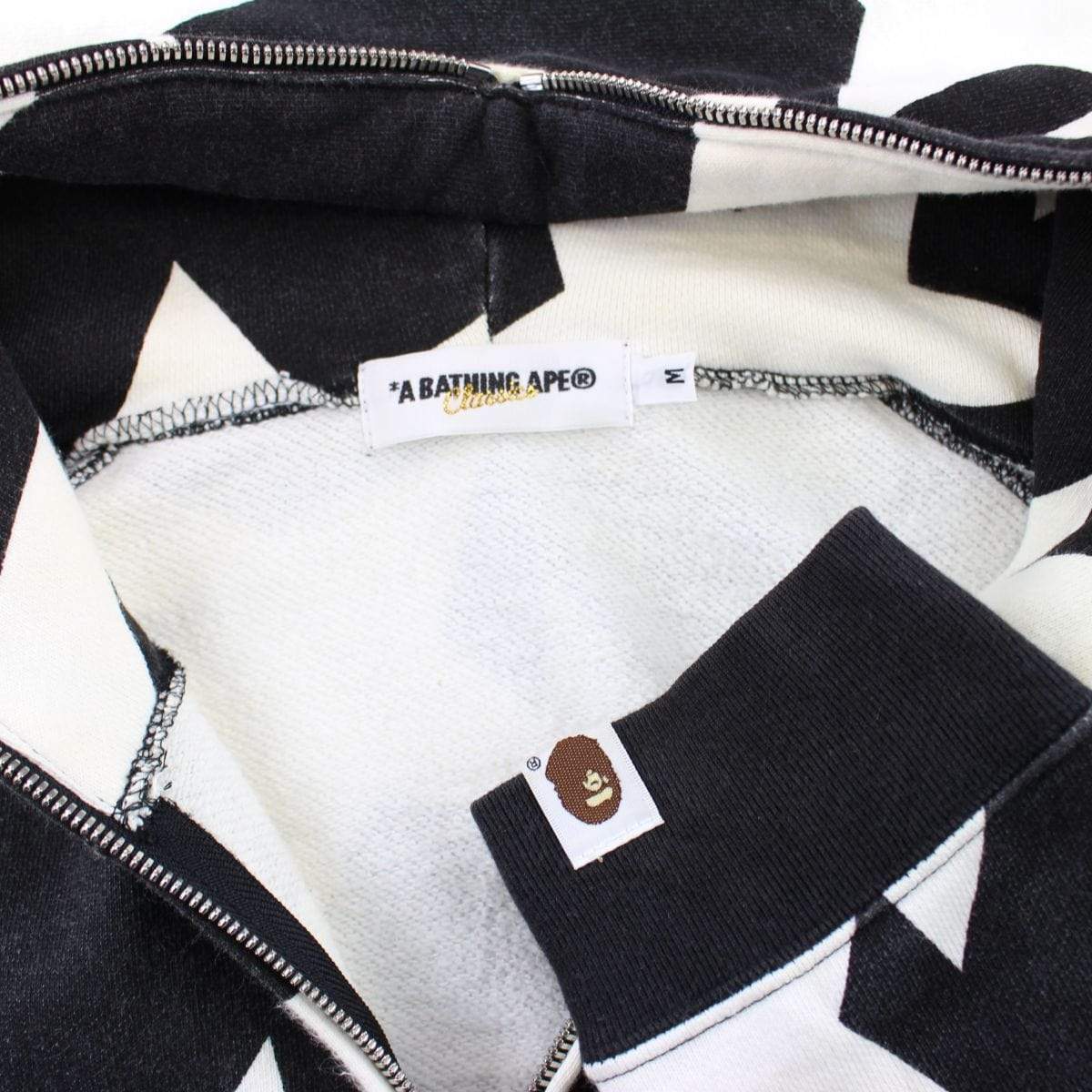 Bape All Over Bapesta Print Full Zip Black - SaruGeneral