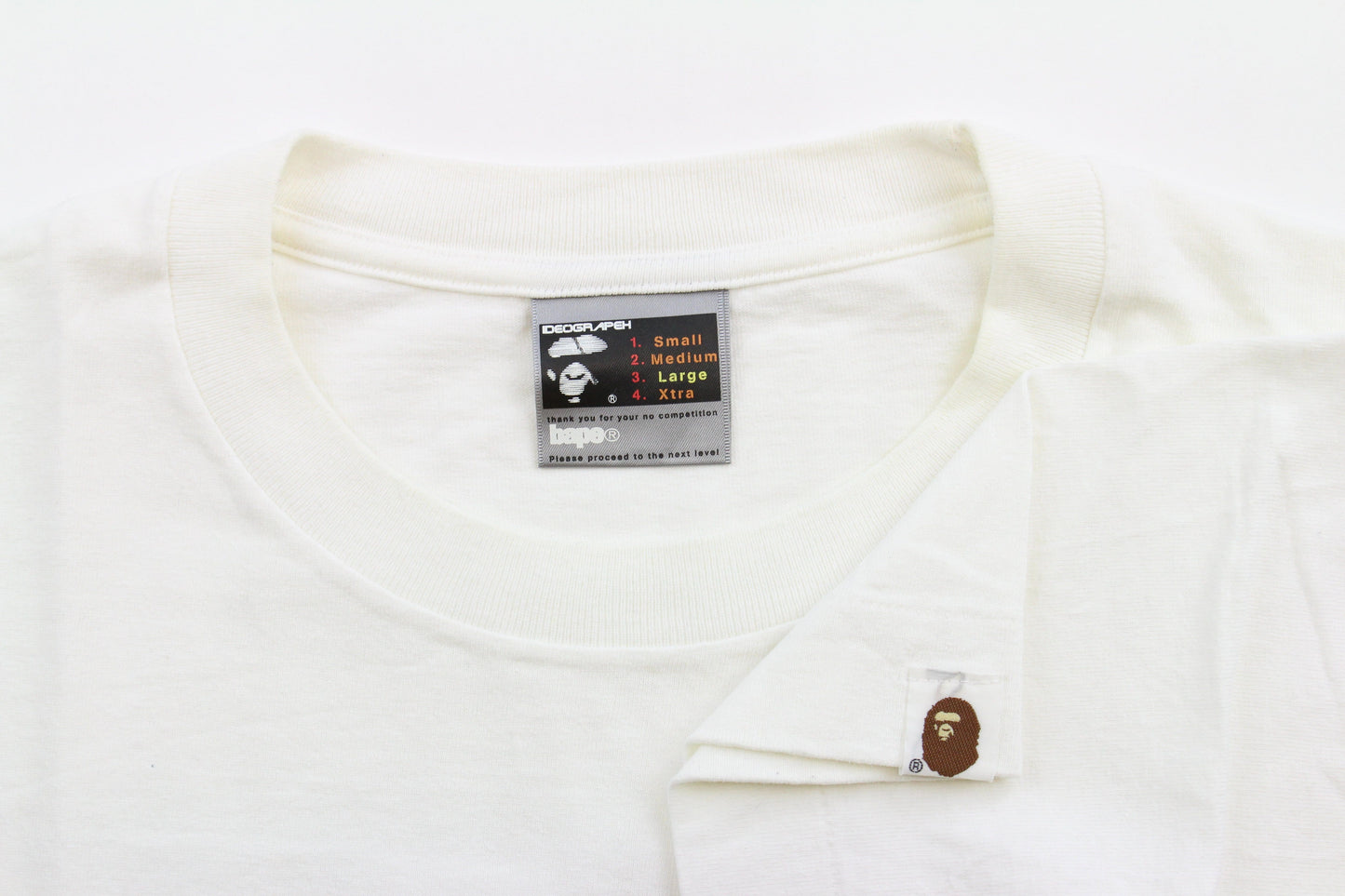 Bape Angry Face Big Ape Logo Tee White - SaruGeneral