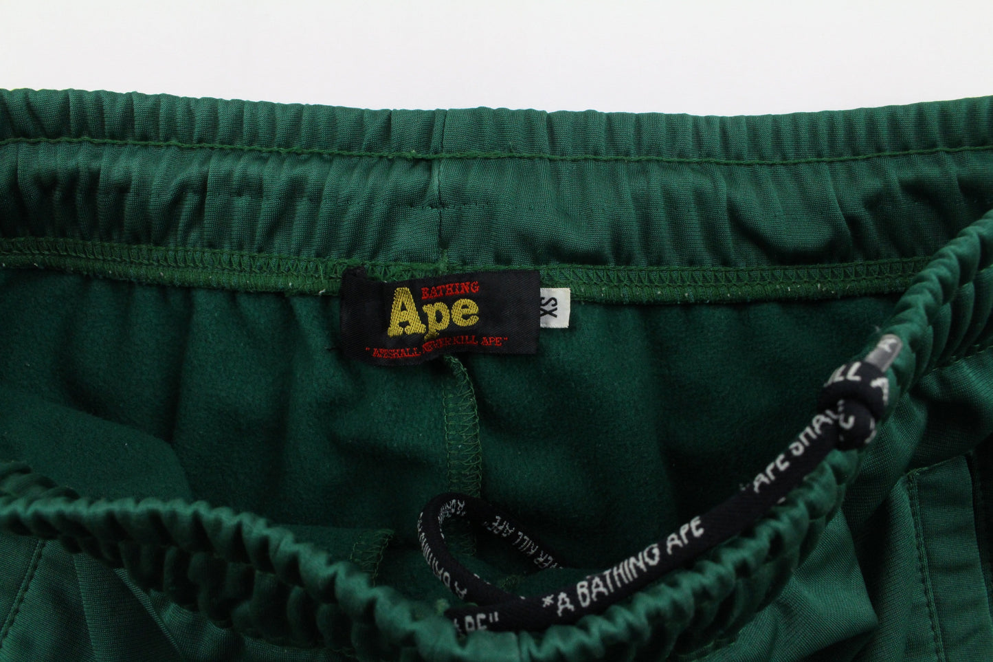 Bape Angry Face Stripe Shorts Green - SaruGeneral