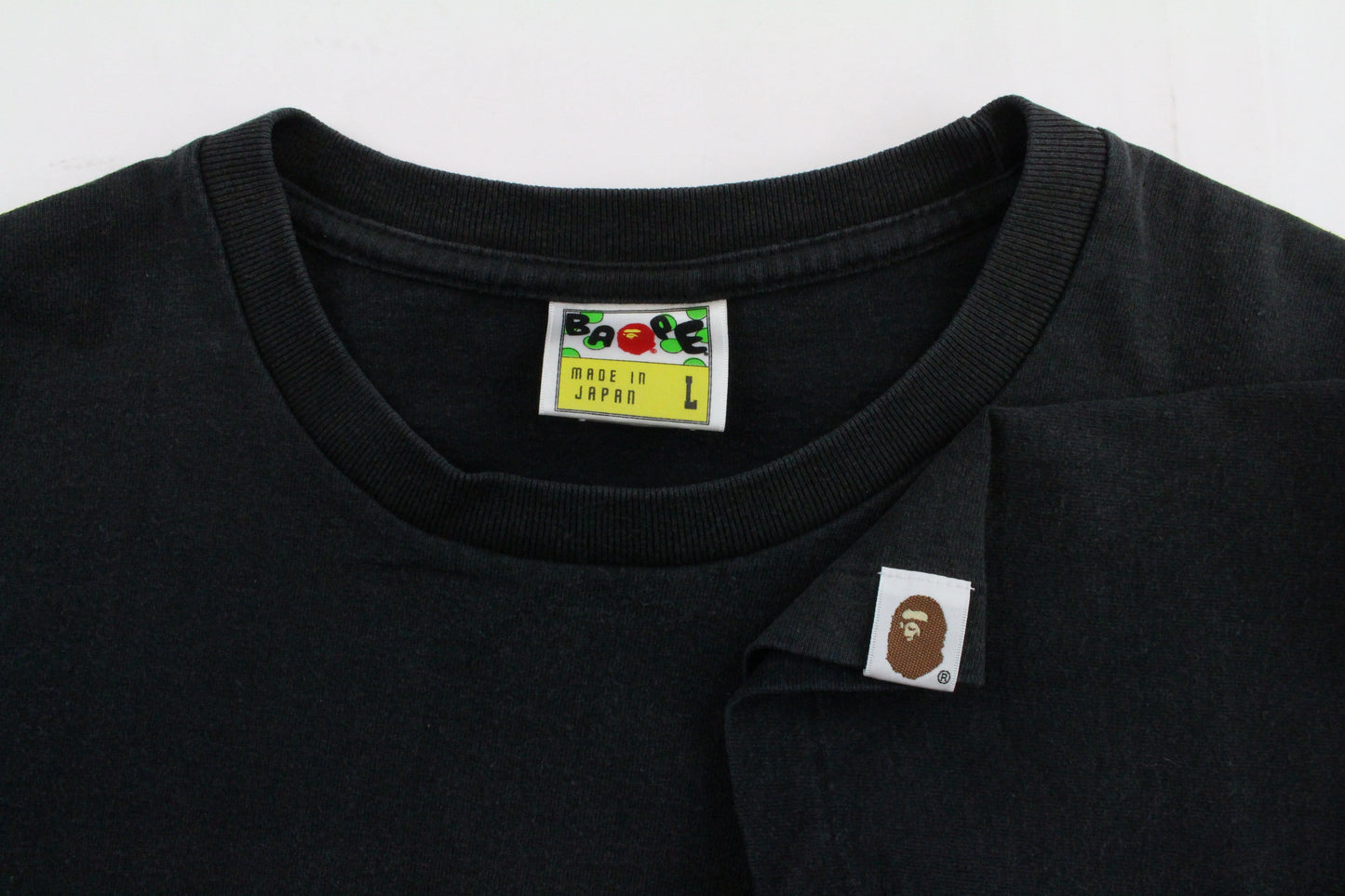 Bape Ape Fishing Crest Logo Tee Black - SaruGeneral