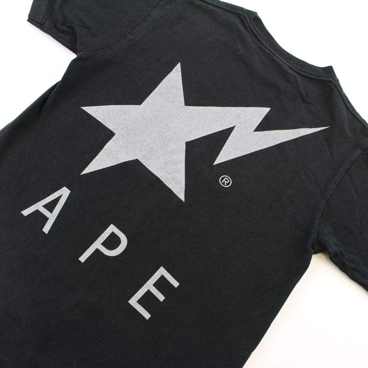 Bape Ape Text Bapesta Tee Black - SaruGeneral