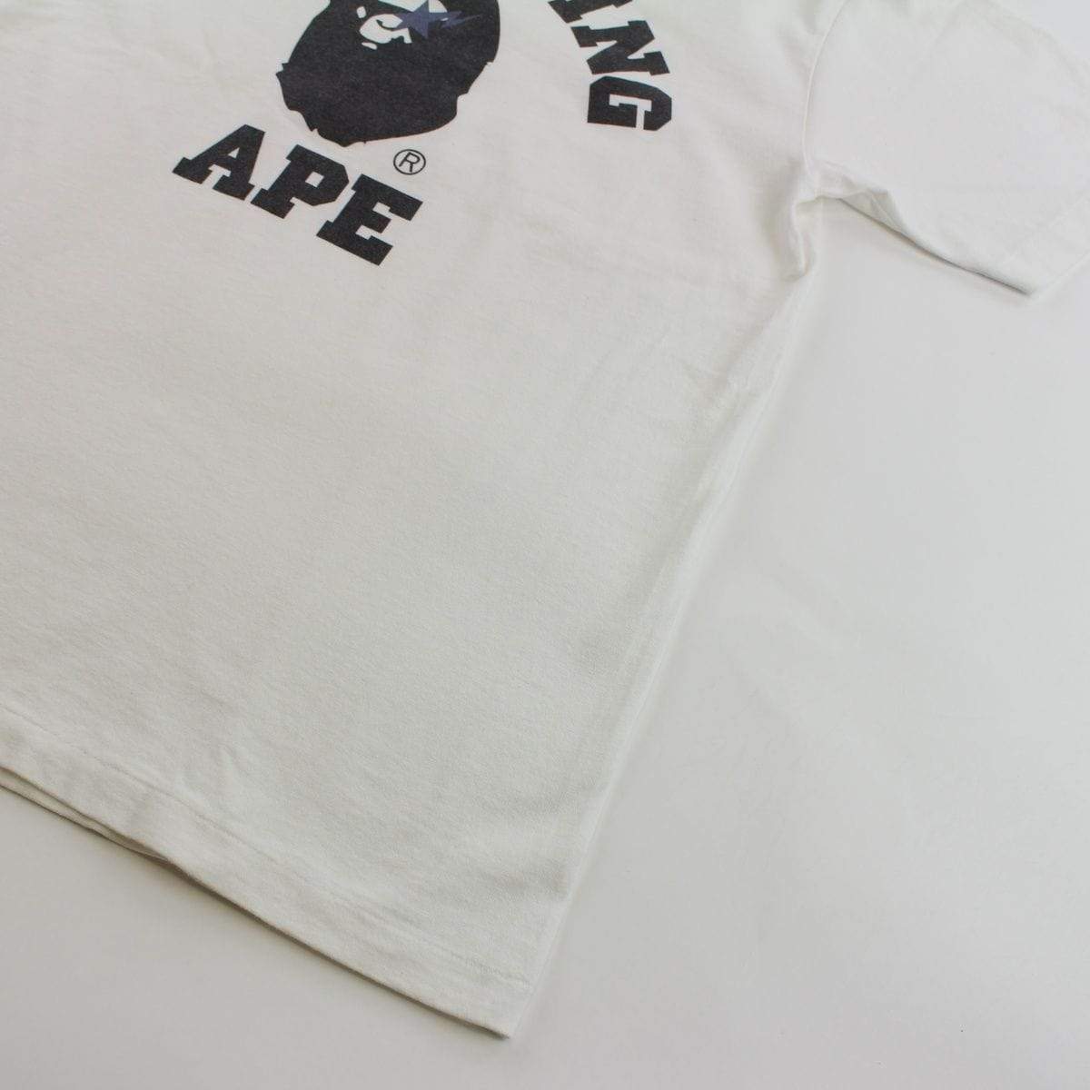 Bape sta Black College Logo Tee White - SaruGeneral