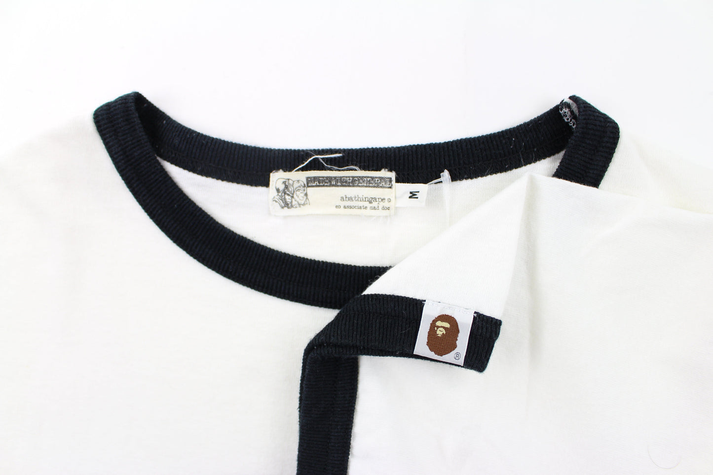 Bape bathing ape black Text Tee White - SaruGeneral