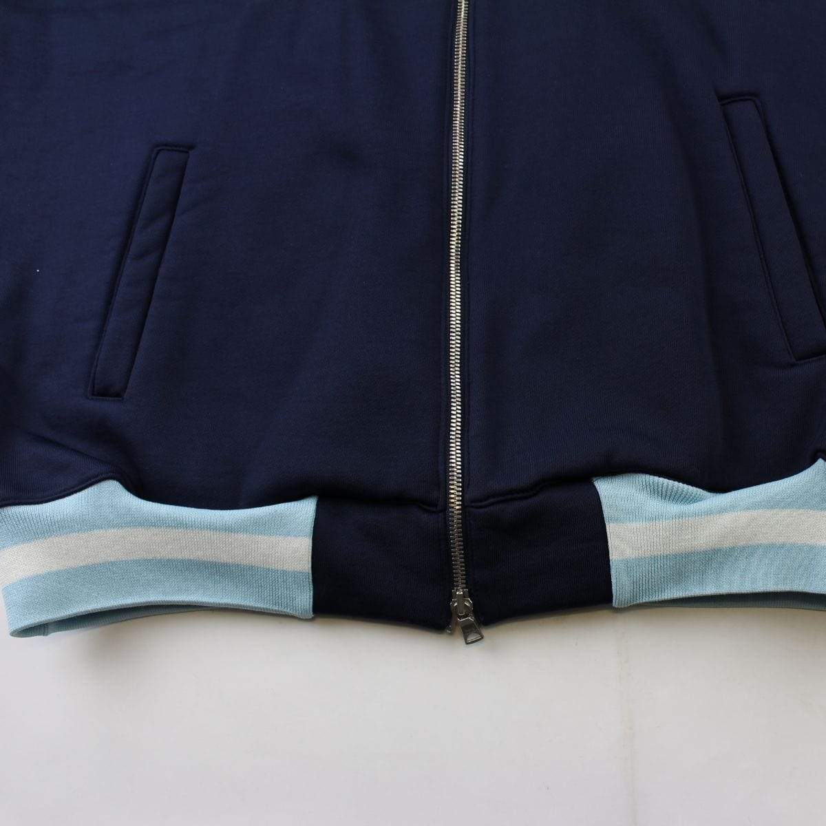 Bape Baby Blue College Logo Varsity Jacket Navy - SaruGeneral