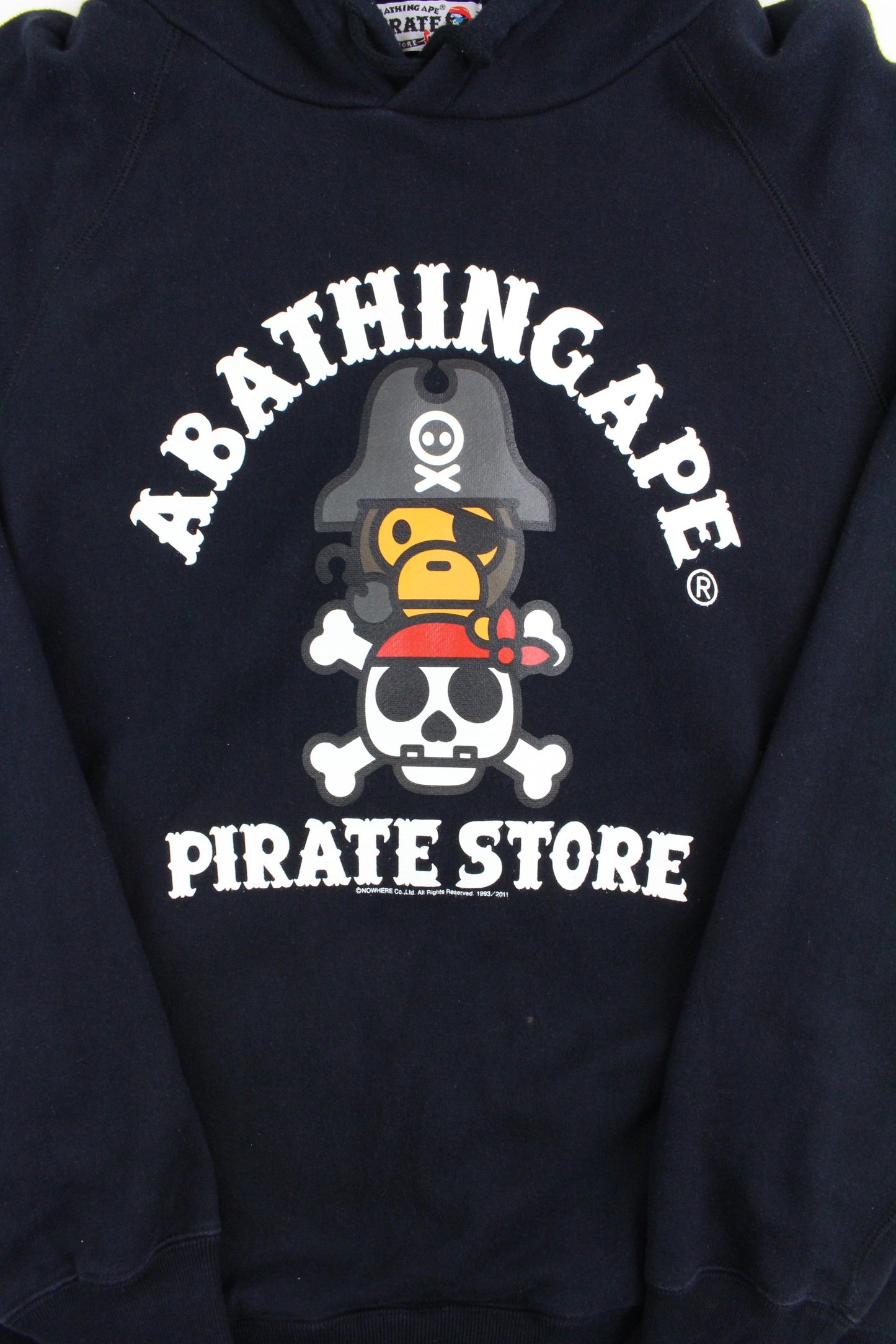 Bape Baby MiloPirate Store College Logo Hoodie Black - SaruGeneral