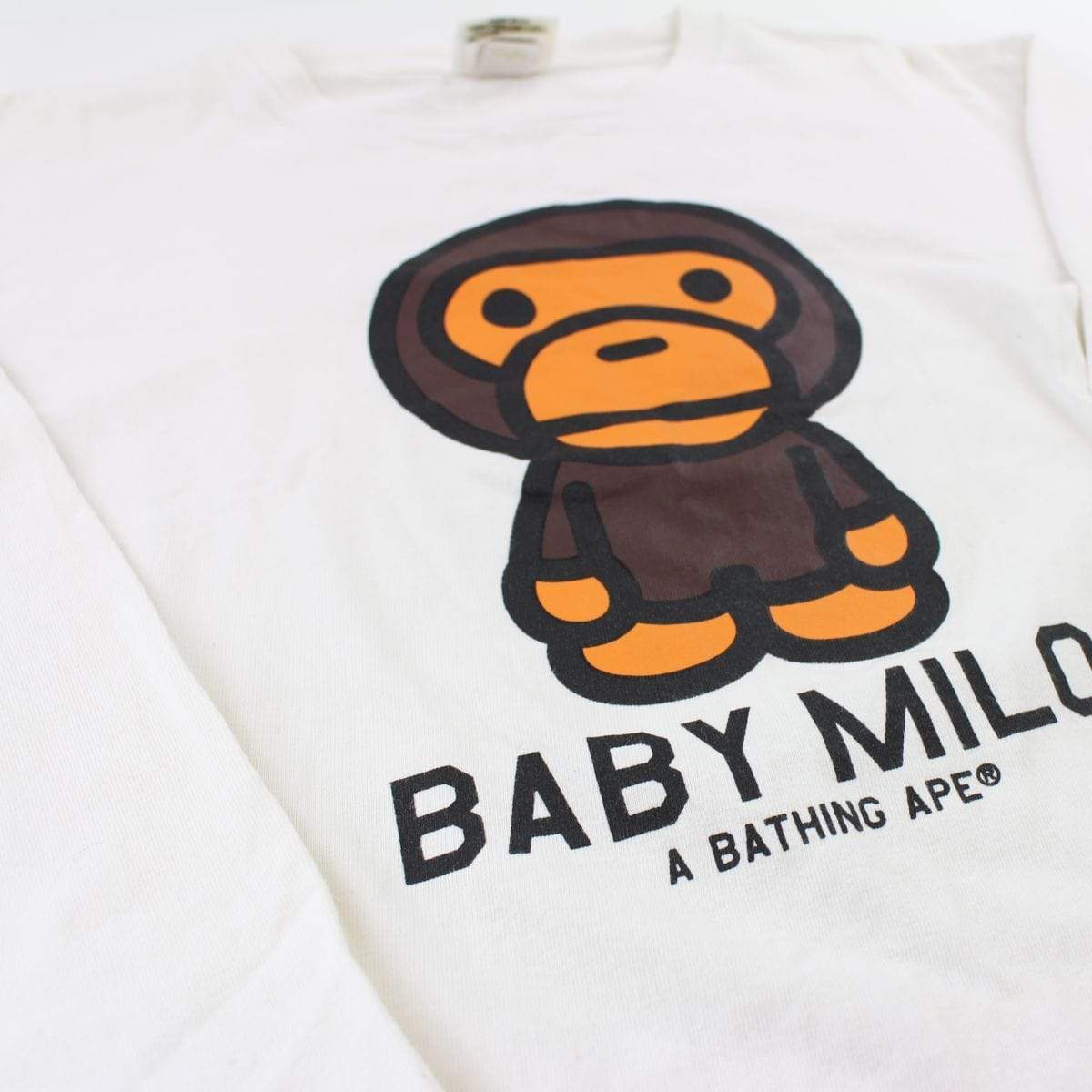 Bape Baby Milo Original Logo LS White - SaruGeneral