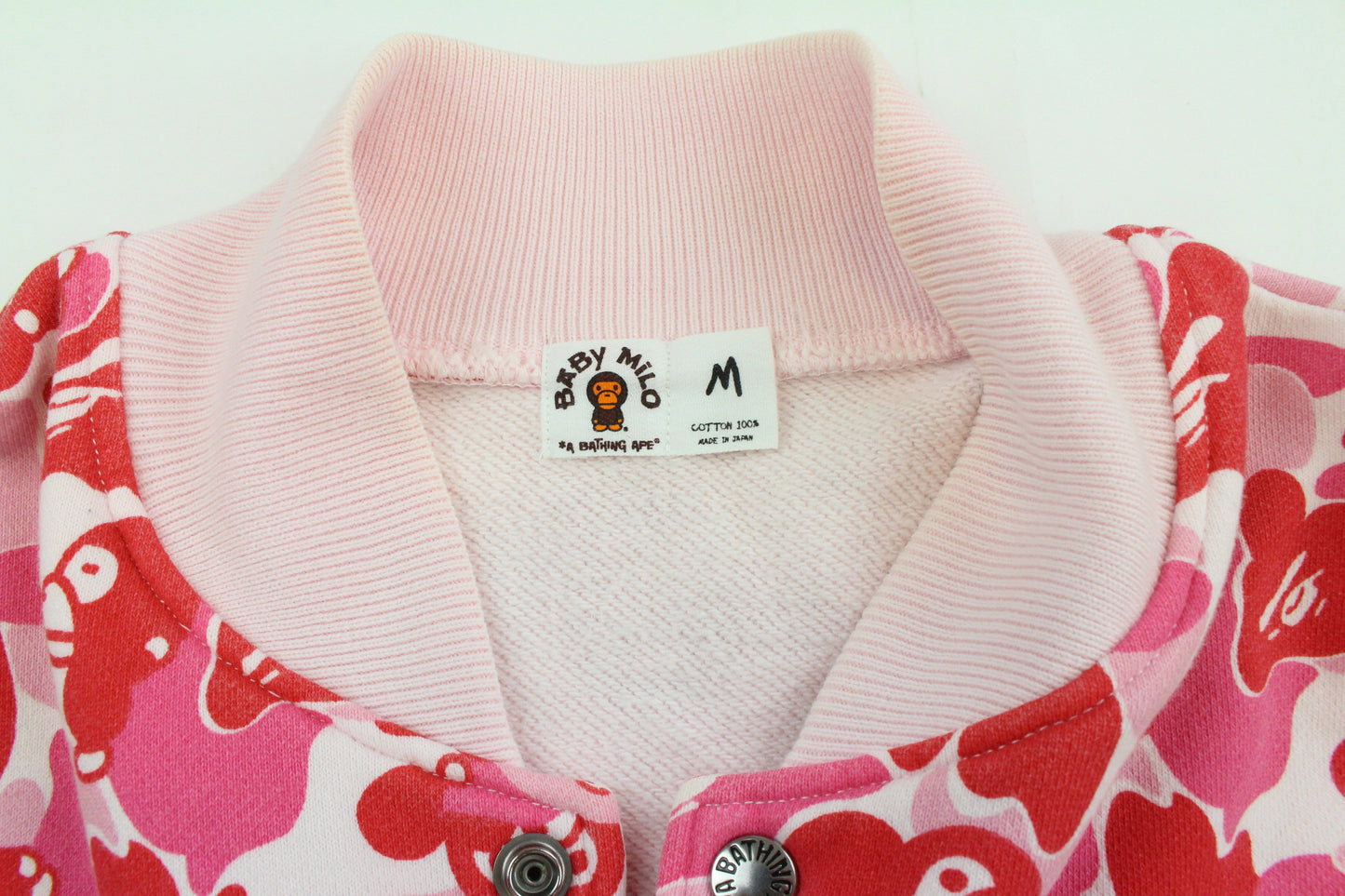 Bape Baby Milo Pink Camo Baseball Jacket - SaruGeneral