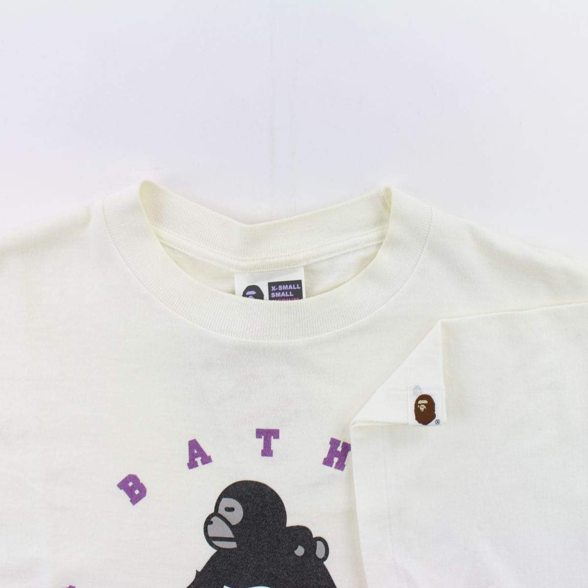 Bape Baby Milo Sleeping Big Ape Logo Tee White - SaruGeneral