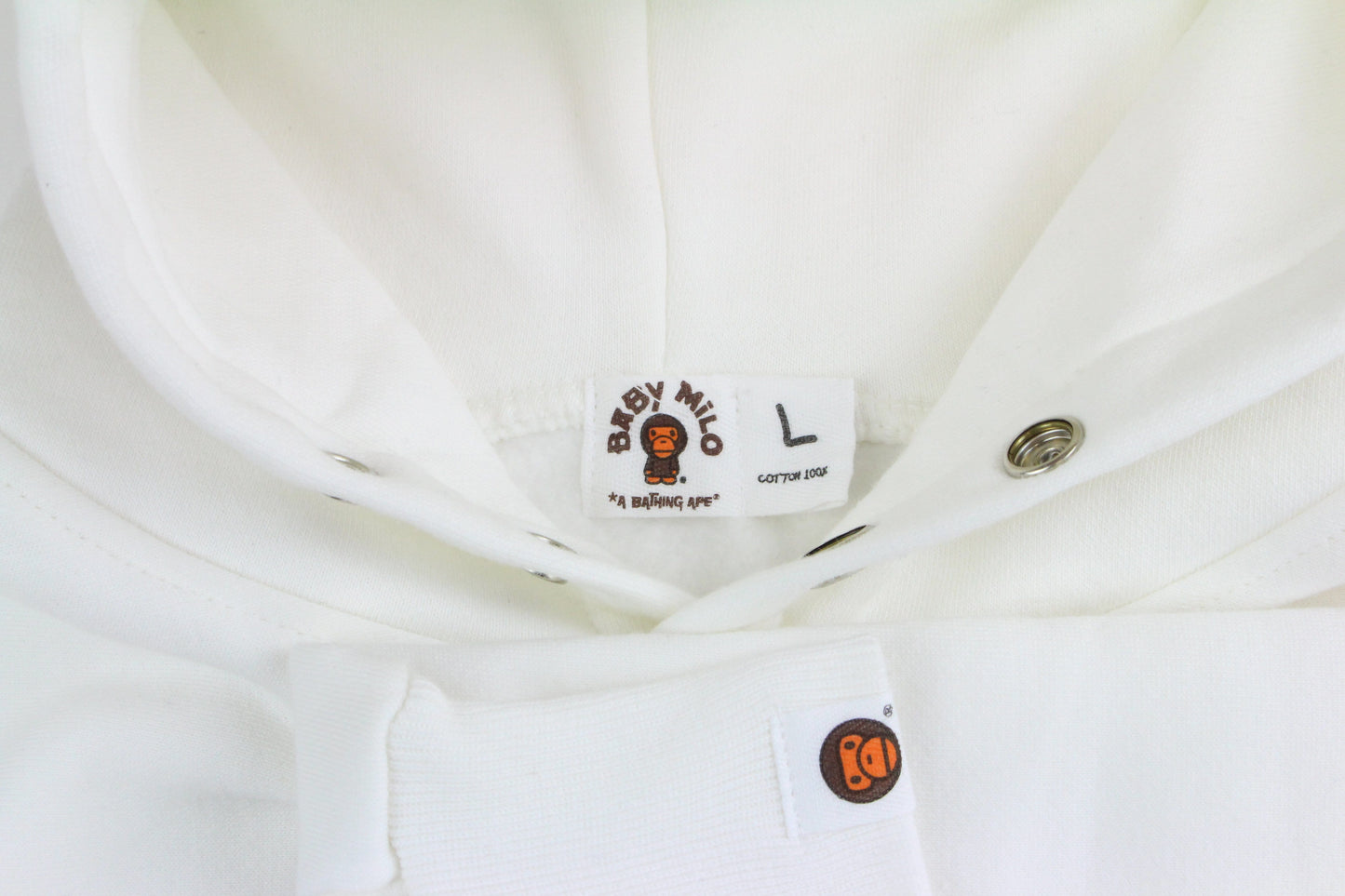 Bape Baby Milo gun Hoodie White - SaruGeneral