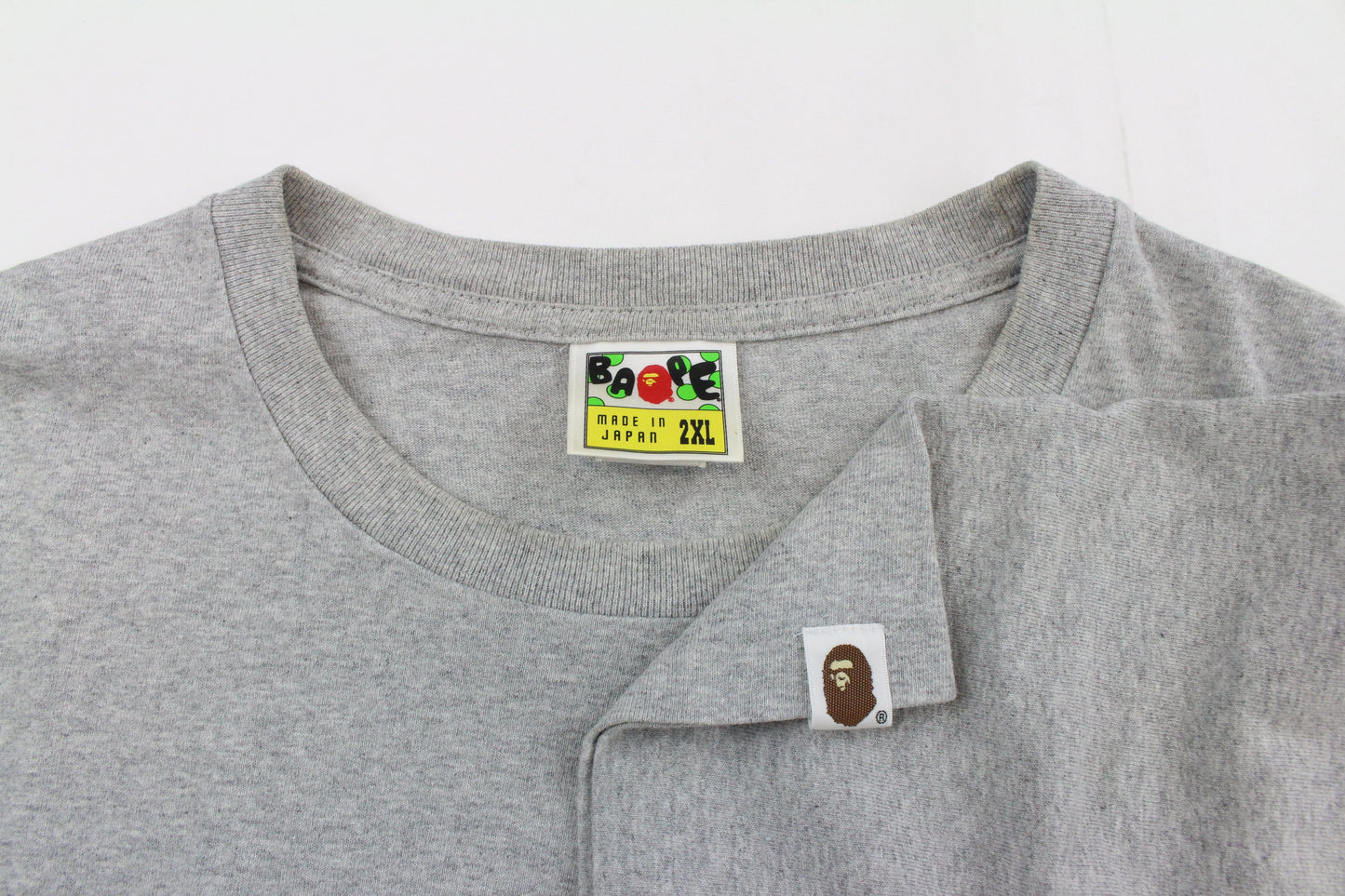 Bape Bapesta 1st Yellow Big Ape Logo Tee Grey - SaruGeneral