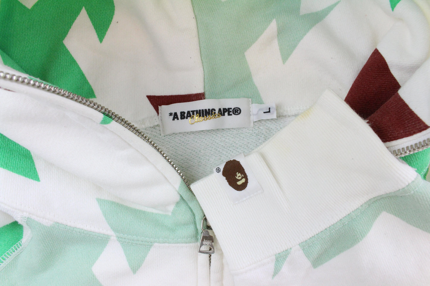 Bape Bapesta Mint & Brown Full Zip Hoodie - SaruGeneral