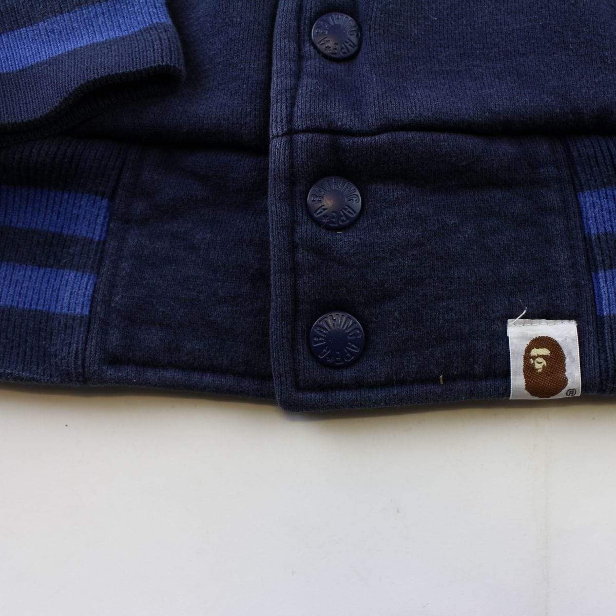 Bape Big Ape A.S.N.K.A Logo Varsity Jacket Black - SaruGeneral