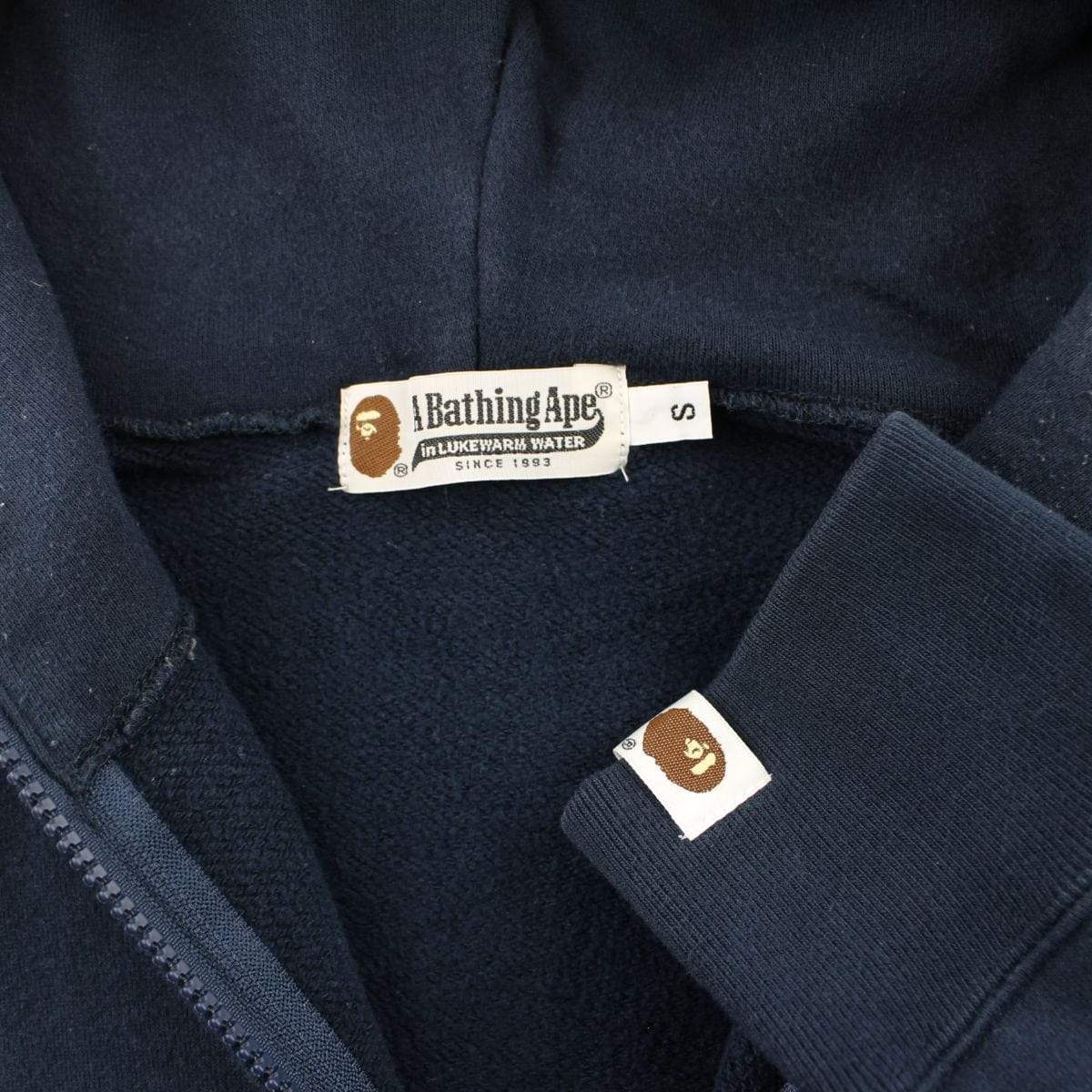 Bape Big Ape Logo Full Zip Hoodie Navy - SaruGeneral