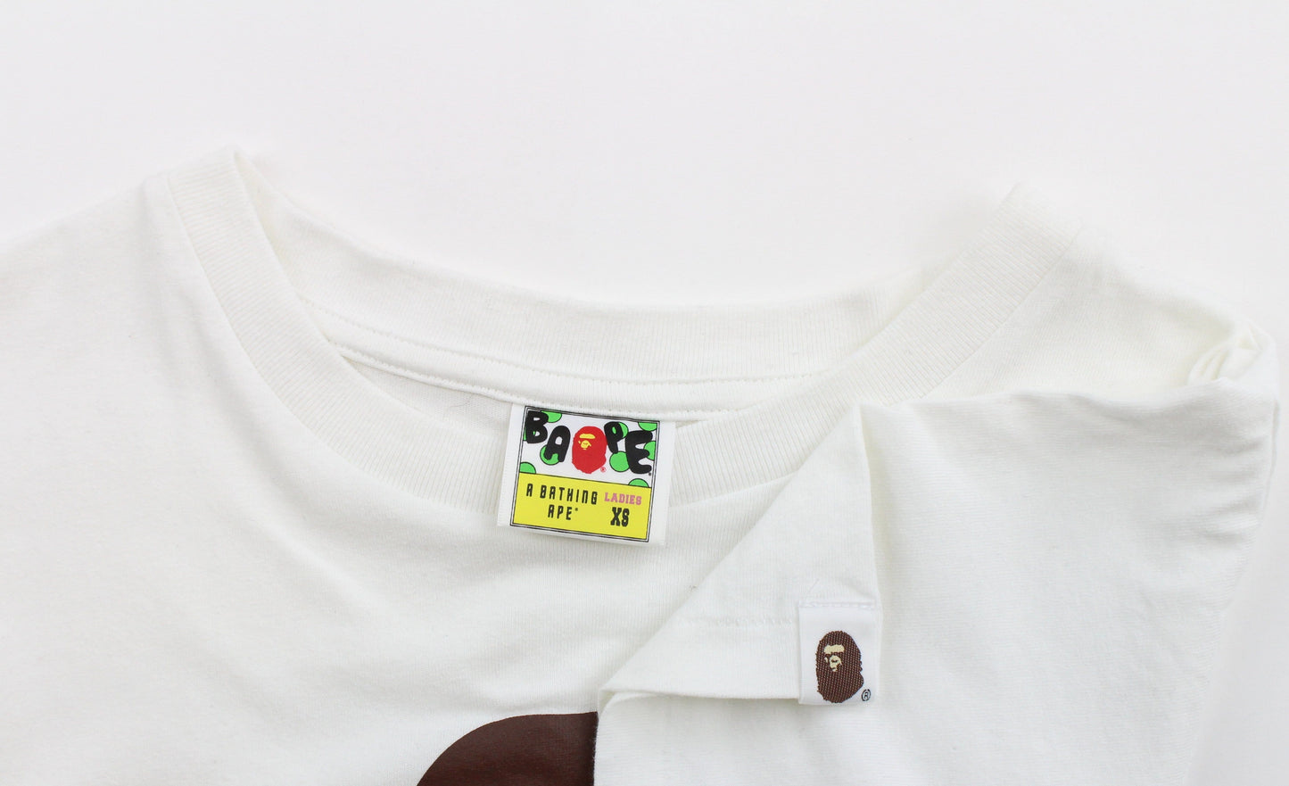Bape Big Ape Text Tee White - SaruGeneral