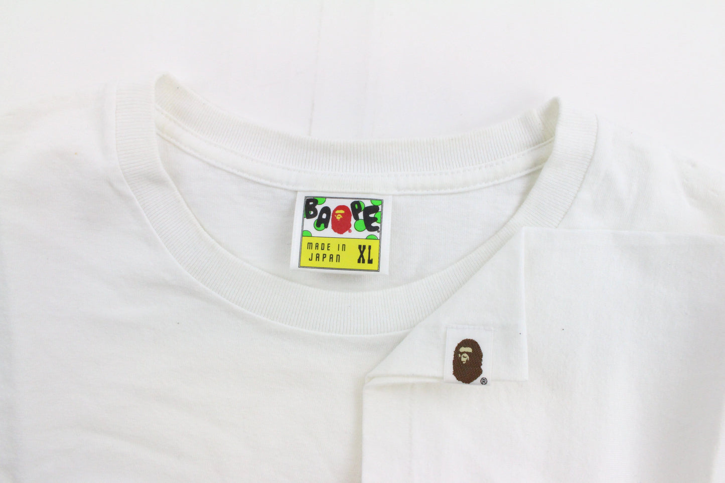 Bape Black Aztec College Logo Tee White - SaruGeneral