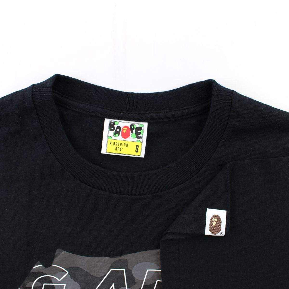 Bape Black Camo Ape Face Logo Tee Black - SaruGeneral