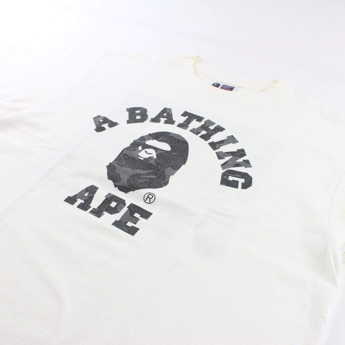 Bape Black Camo College Logo Tee White - SaruGeneral