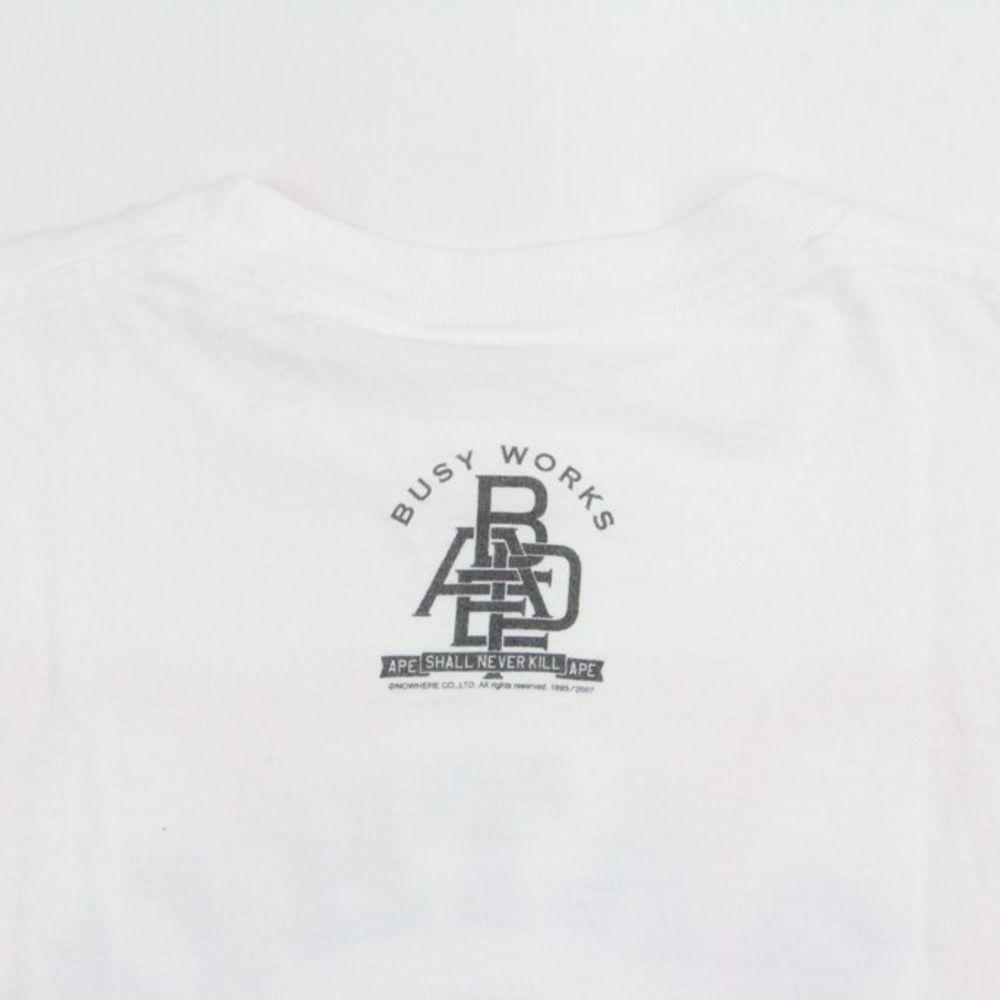 Bape Black College Logo Pink Border Tee White - SaruGeneral