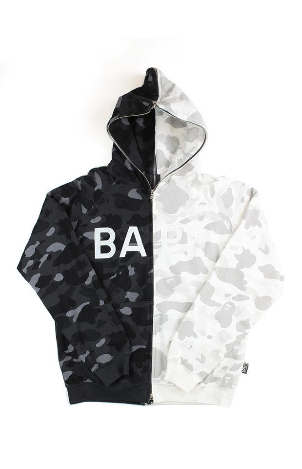 Bape Black & White Camo Half Zip Hoodie – SARUGENERAL
