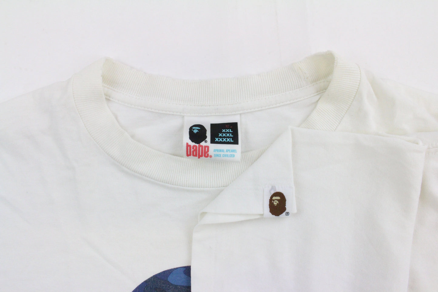 Bape Blue Camo Big Ape Tee White - SaruGeneral