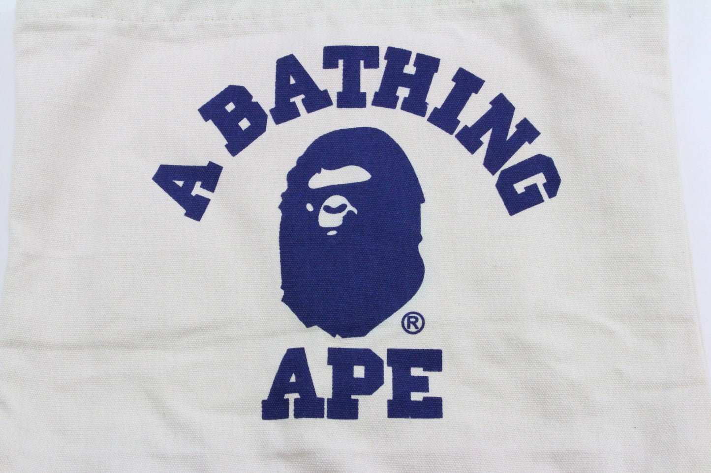 Bape Blue College Logo Tote Bag Tan - SaruGeneral