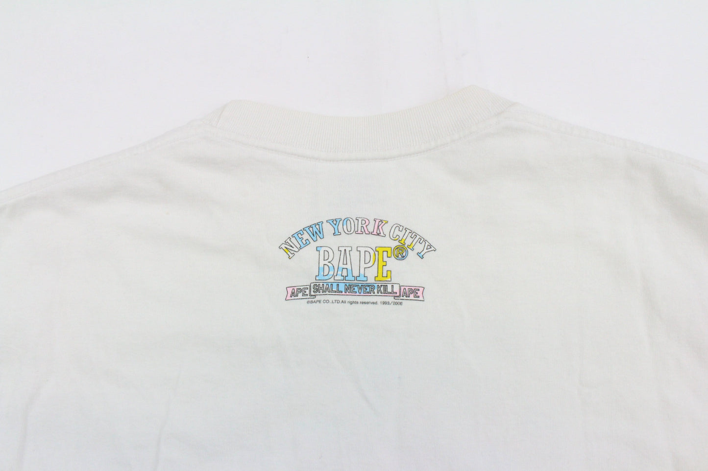 Bape Candy Camo NYC College Logo Tee White - SaruGeneral