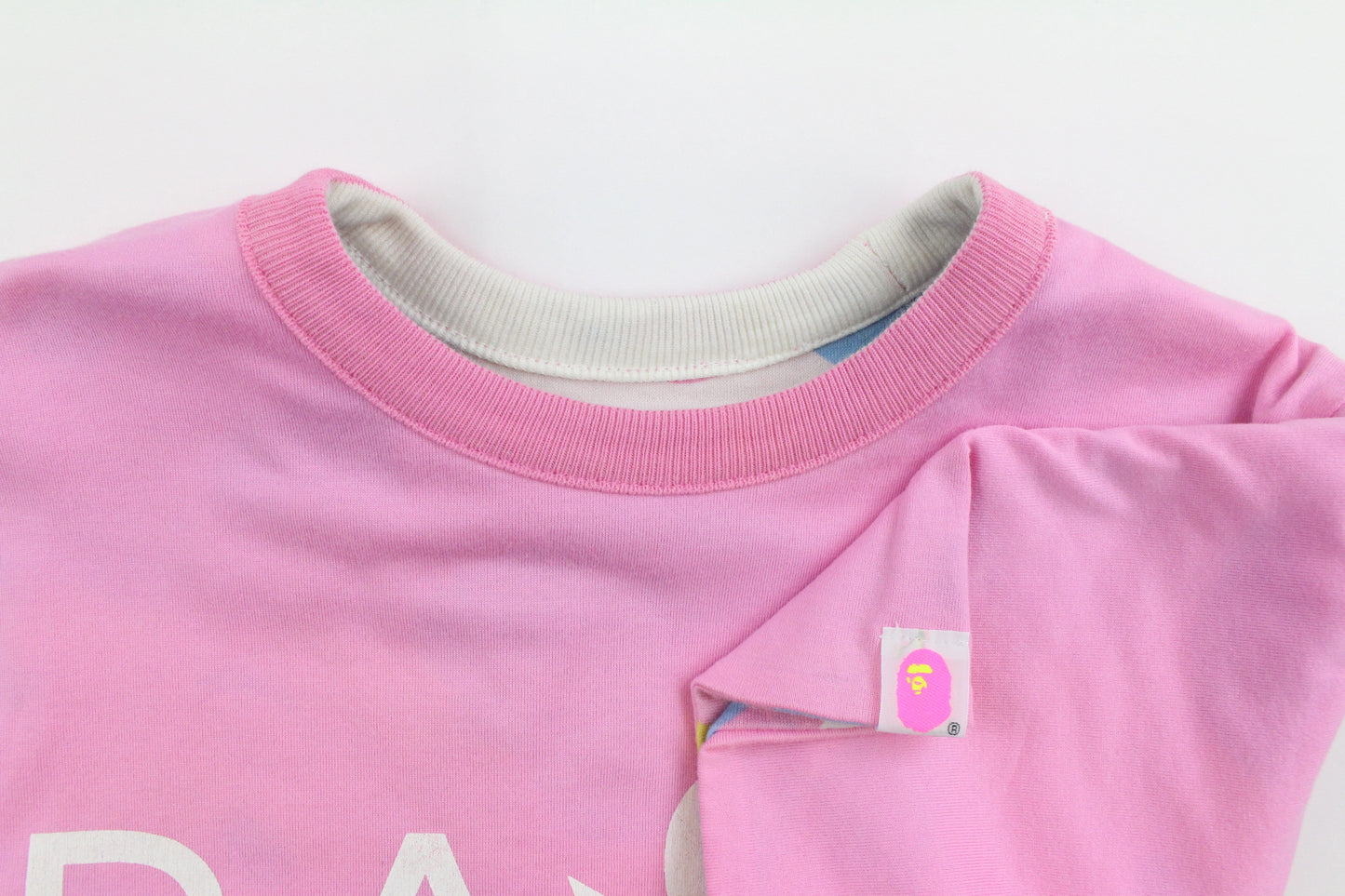 Bape Candy Camo Reverse Bape Text Tee Pink - SaruGeneral