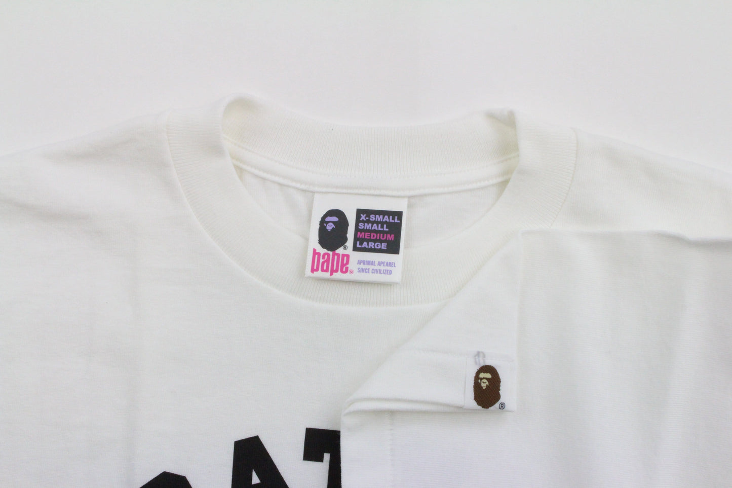 Bape Classic College Logo Tee White - SaruGeneral