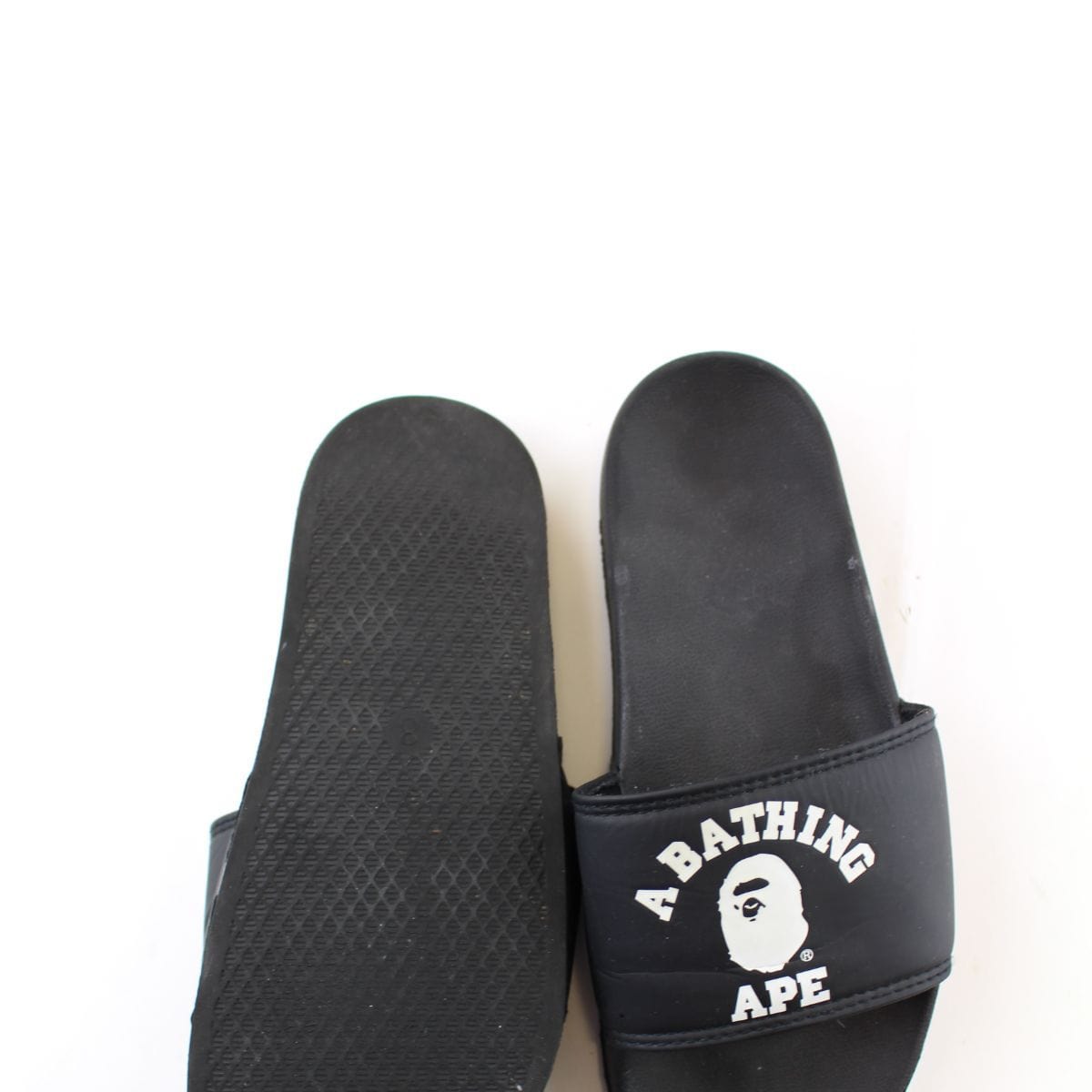 Bape College Logo Slides Black - SaruGeneral