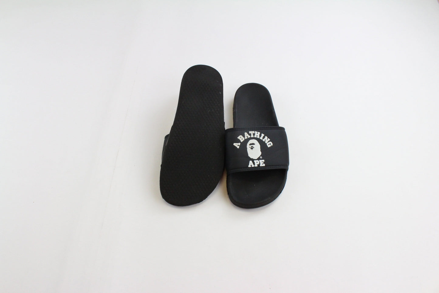 Bape College Logo Slides Black - SaruGeneral