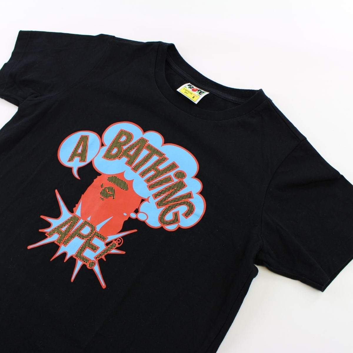 Bape Comic Text College Logo Tee Black - SaruGeneral