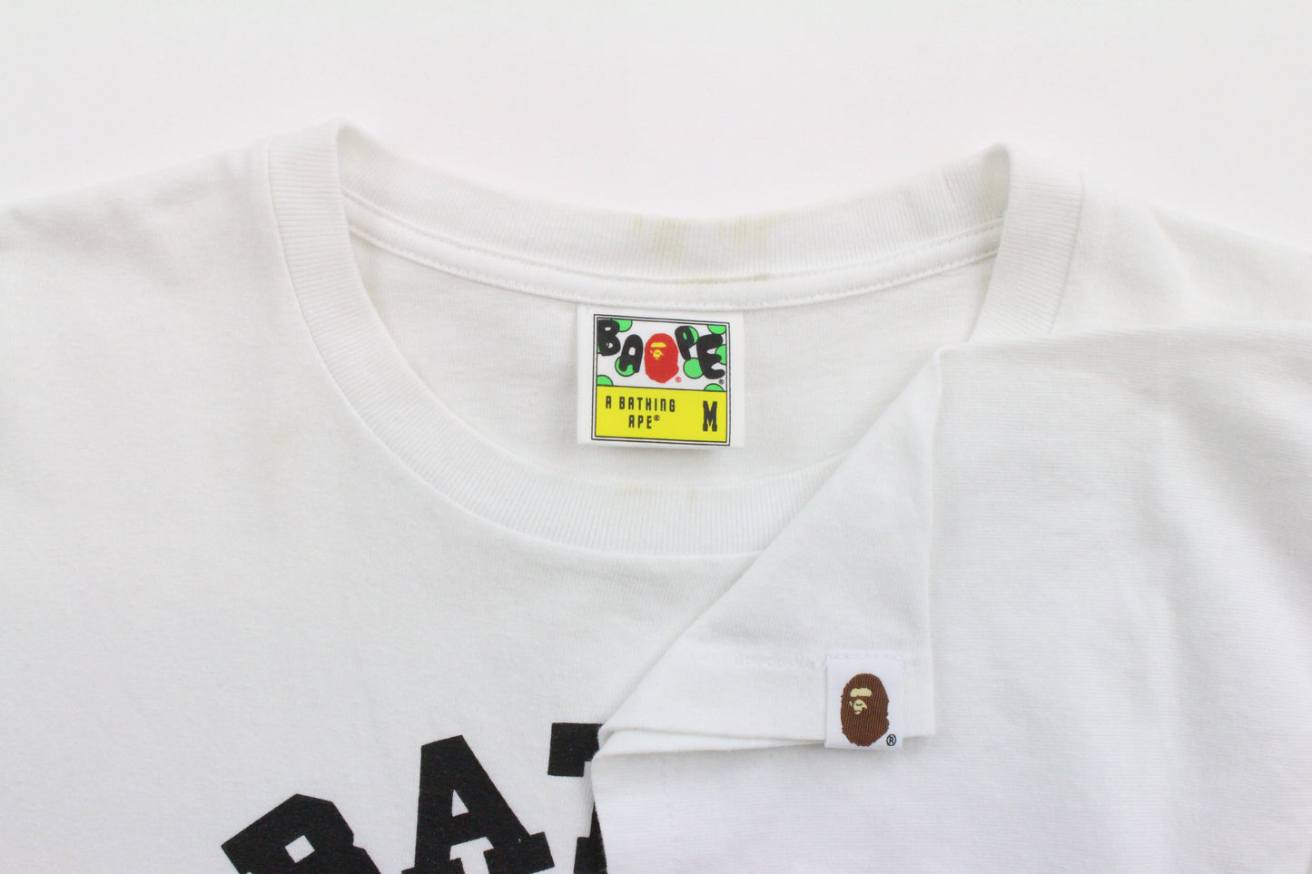 Bape Desert Tan Camo College Logo Tee White - SaruGeneral