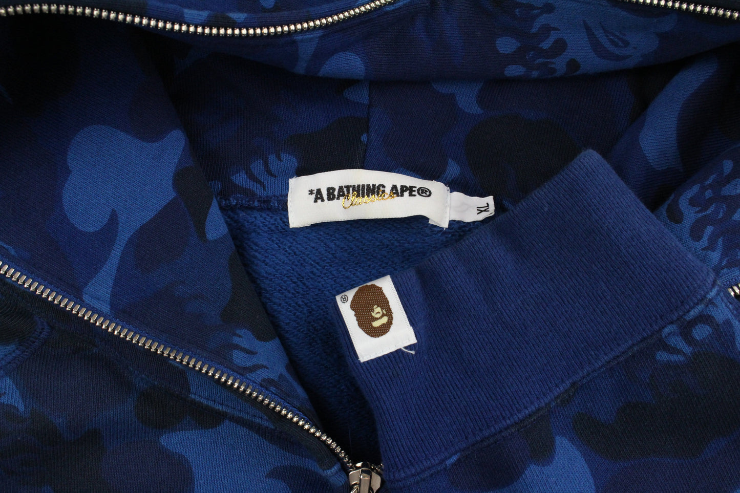 Bape Flame Blue Camo Full Zip Hoodie - SaruGeneral